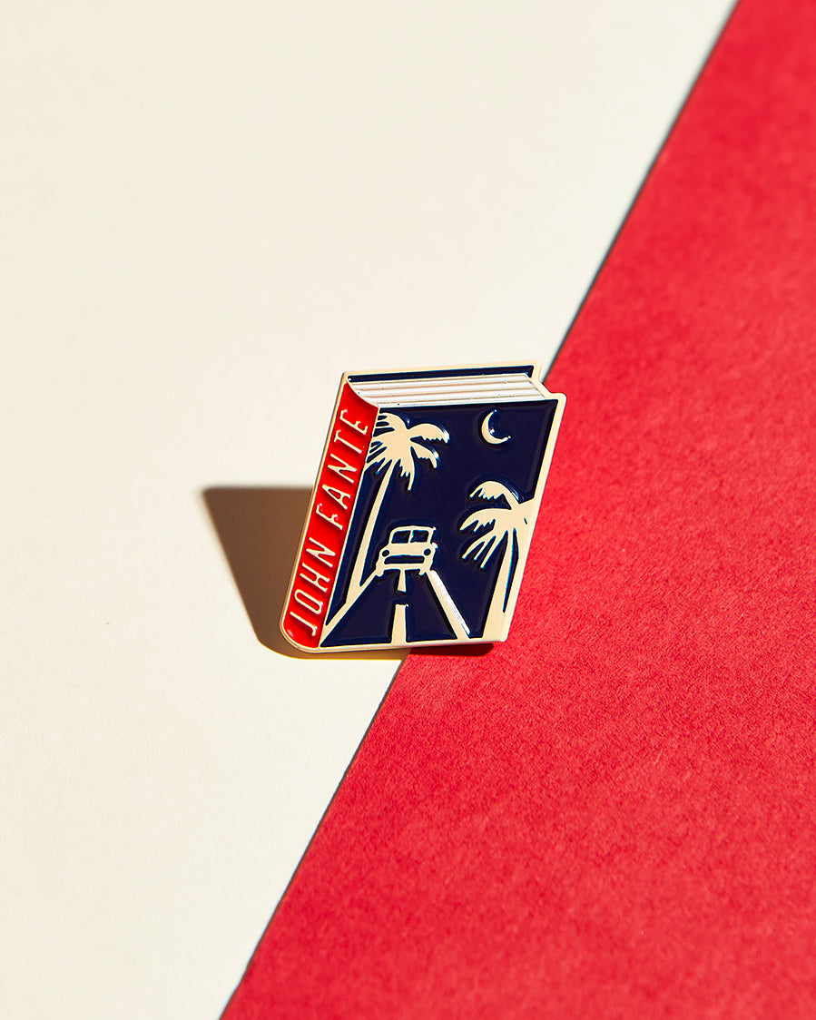 John Fante Book Pin Collection, Ask the Dust Enamel Pin Books, Product Wholesale for Bookstores and Bookshops by Judy Kaufmann