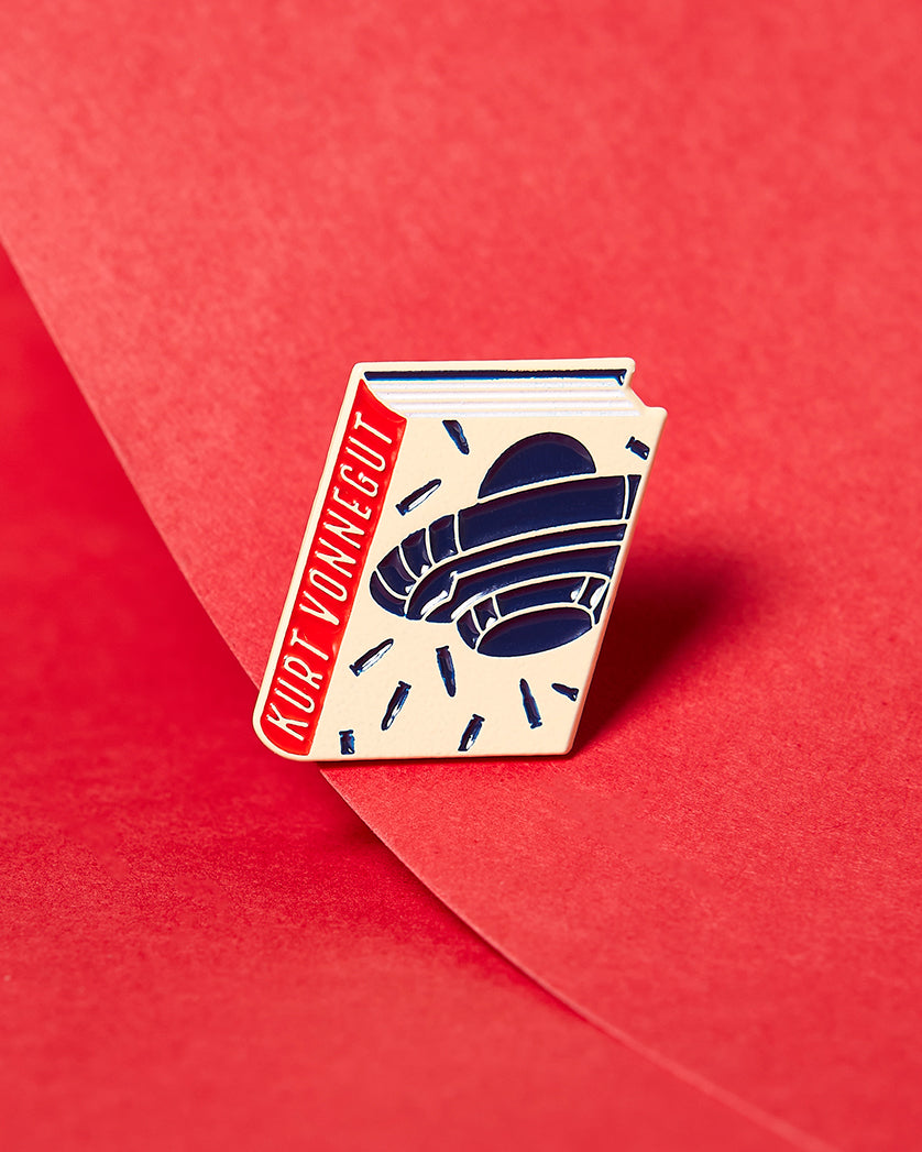 Kurt Vonnegut Book Pin Collection, Slaughterhouse Five Enamel Pin Books, Product Wholesale for Bookstores and Bookshops by Judy Kaufmann