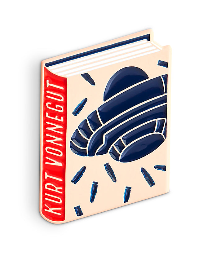 Kurt Vonnegut Book Pin Collection, Slaughterhouse Five Enamel Pin Books, Product Wholesale for Bookstores and Bookshops by Judy Kaufmann