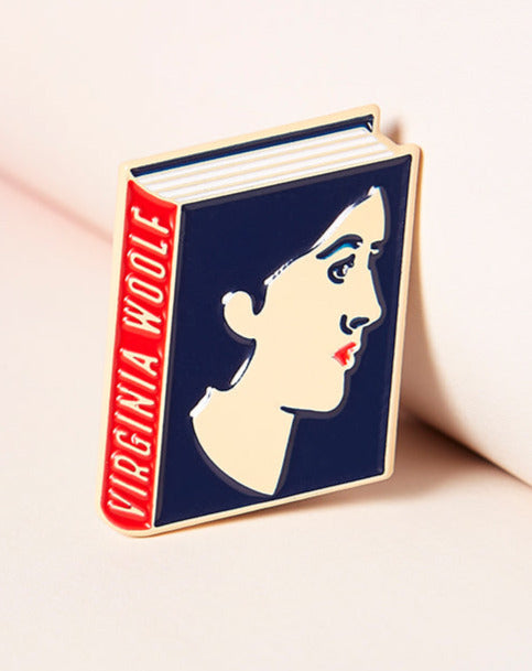 Virginia Woolf Enamel Book Pin Product for Bookstores