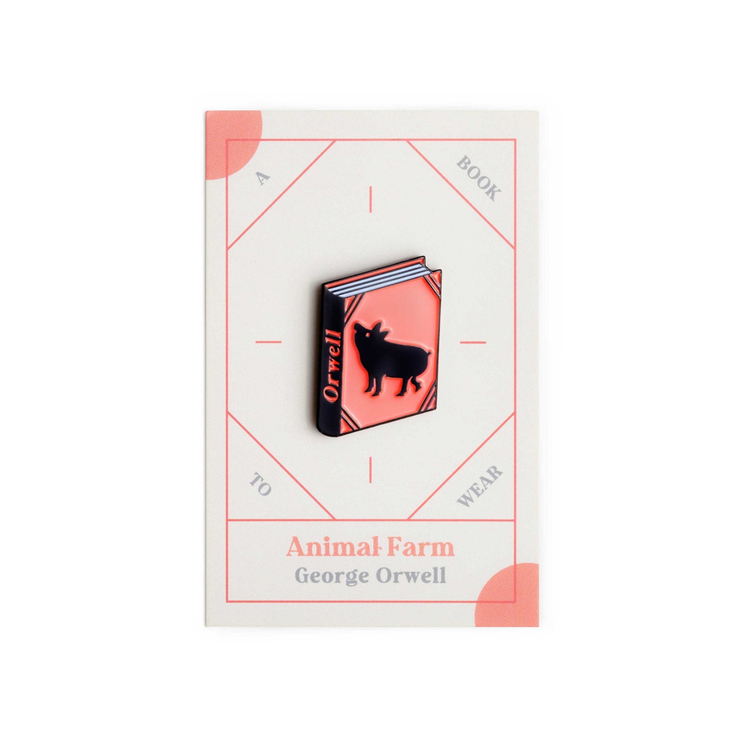 Animal Farm Book by George Orwell Enamel Pin by Judy Kaufmann with packaging
