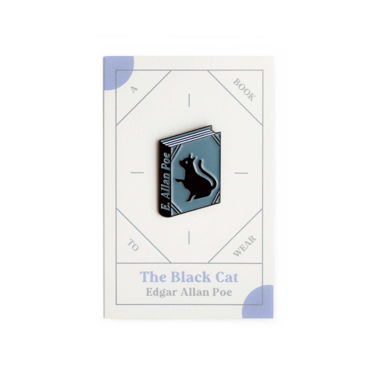 The Black Cat Book by E. Allan Poe Enamel Pin by Judy Kaufmann with packaging