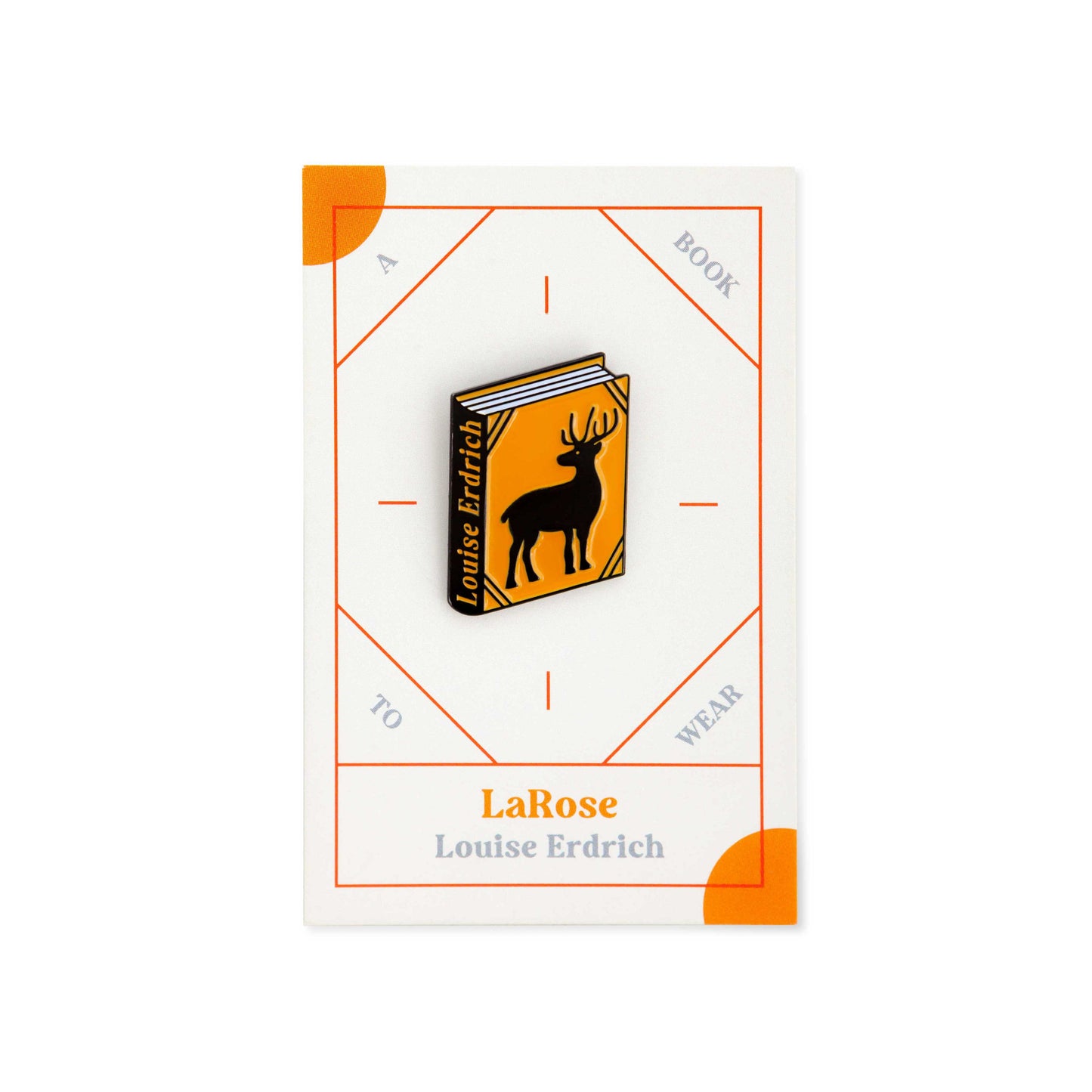 LaRose by Louise Erdrich Enamel Pin by Judy Kaufmann with packaging